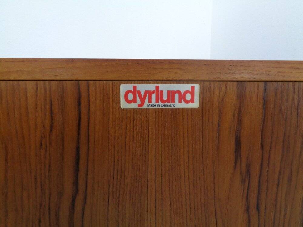 Wall cabinet with glass doors from Dyrlund, Denmark, 1970s.