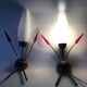 Pair of vintage wall lamps 1950 opaline and plexi