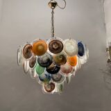 Large Space Age  Murano Glass Disc Chandelier 1970’s