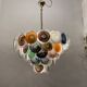 Large Space Age  Murano Glass Disc Chandelier 1970’s