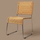 Vintage wicker and chrome chair from the 1970s.
