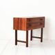Vintage Scandinavian Rosewood Nightstand with Two Drawers