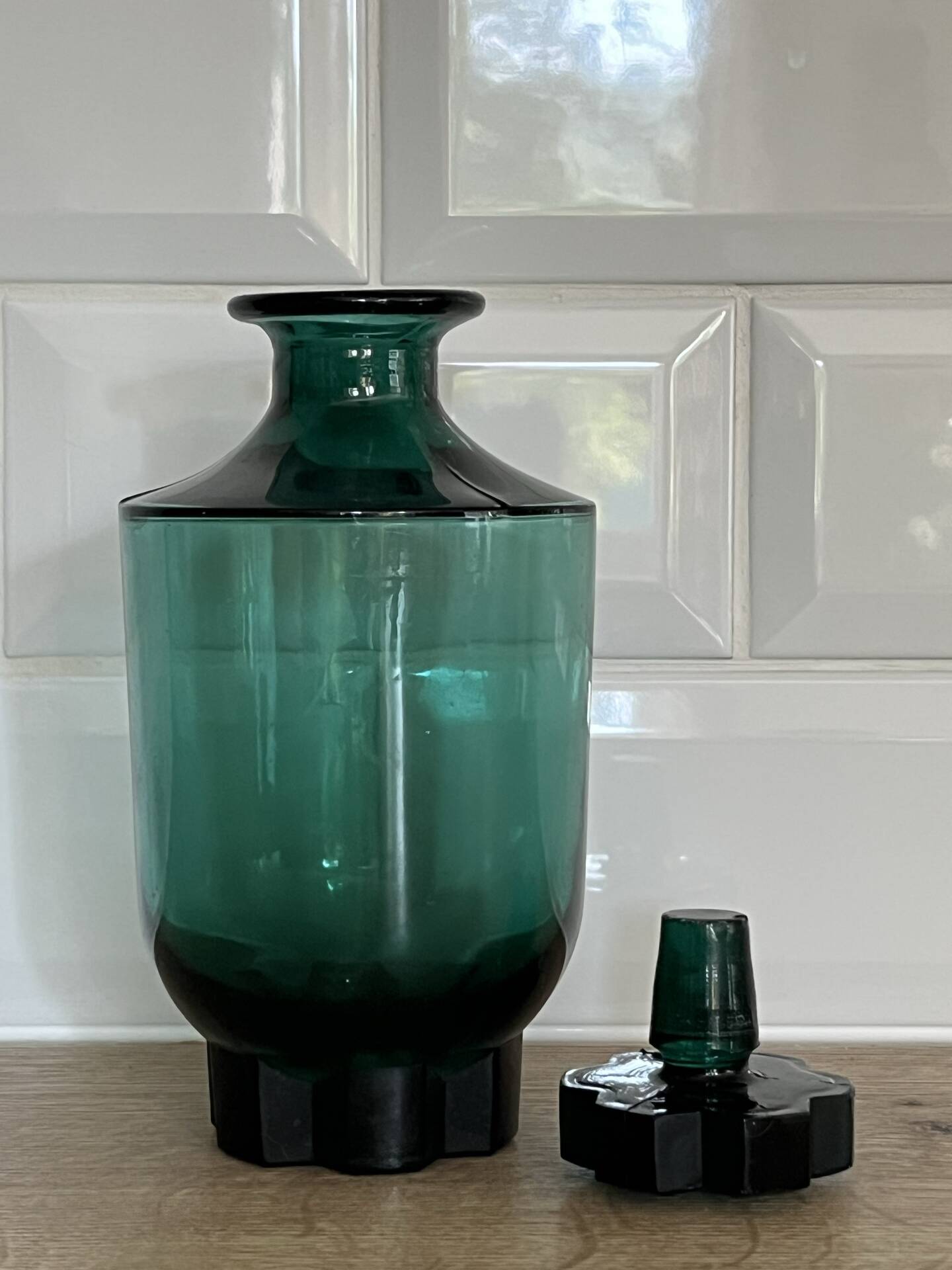 Art Deco glass bottle flask