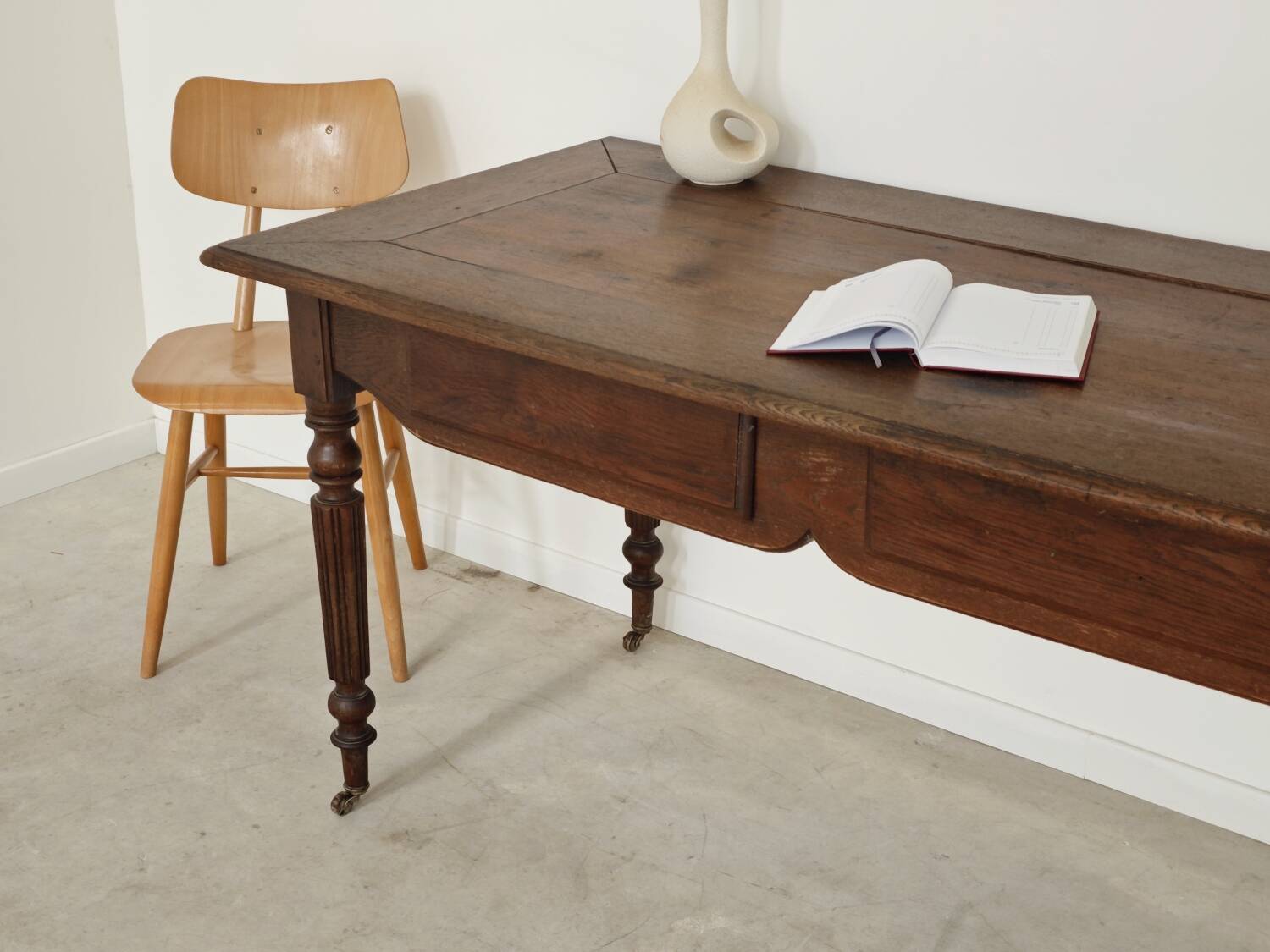 1940s farmhouse table in solid oak