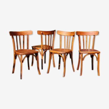 Set 4 chaises bistrot Luterma années 40