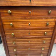 Empire chest of drawers in mahogany and black marble, 19th century