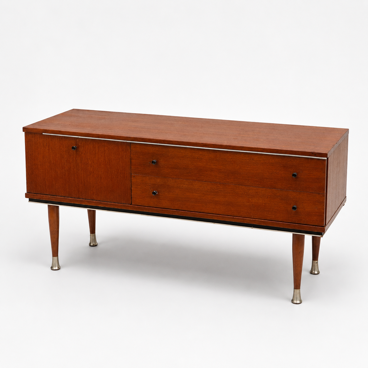 Vintage low teak sideboard 1960s