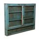 Old showcase in original blue patina Burmese teak