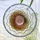 Vintage glass vase with geometric pattern in rose gold gradient