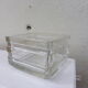 Ashtray square molded clear glass vintage 1970