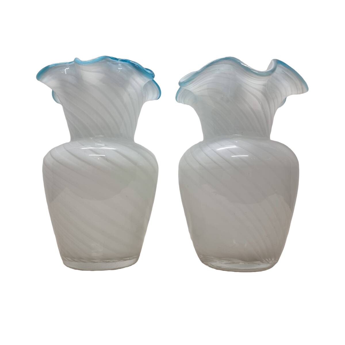 2 vases vintage en verre de Murano Swirl, années 1970