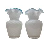 2 Vintage Murano Vases Swirl, 1970s