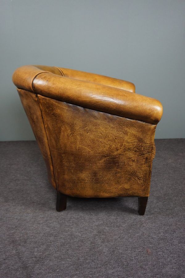 Fauteuil club en cuir de mouton