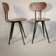 Paire chaise design industriel vintage