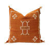 Handmade Moroccan Sabra cactus pillow, Berber cactus silk cushion, pillowcase