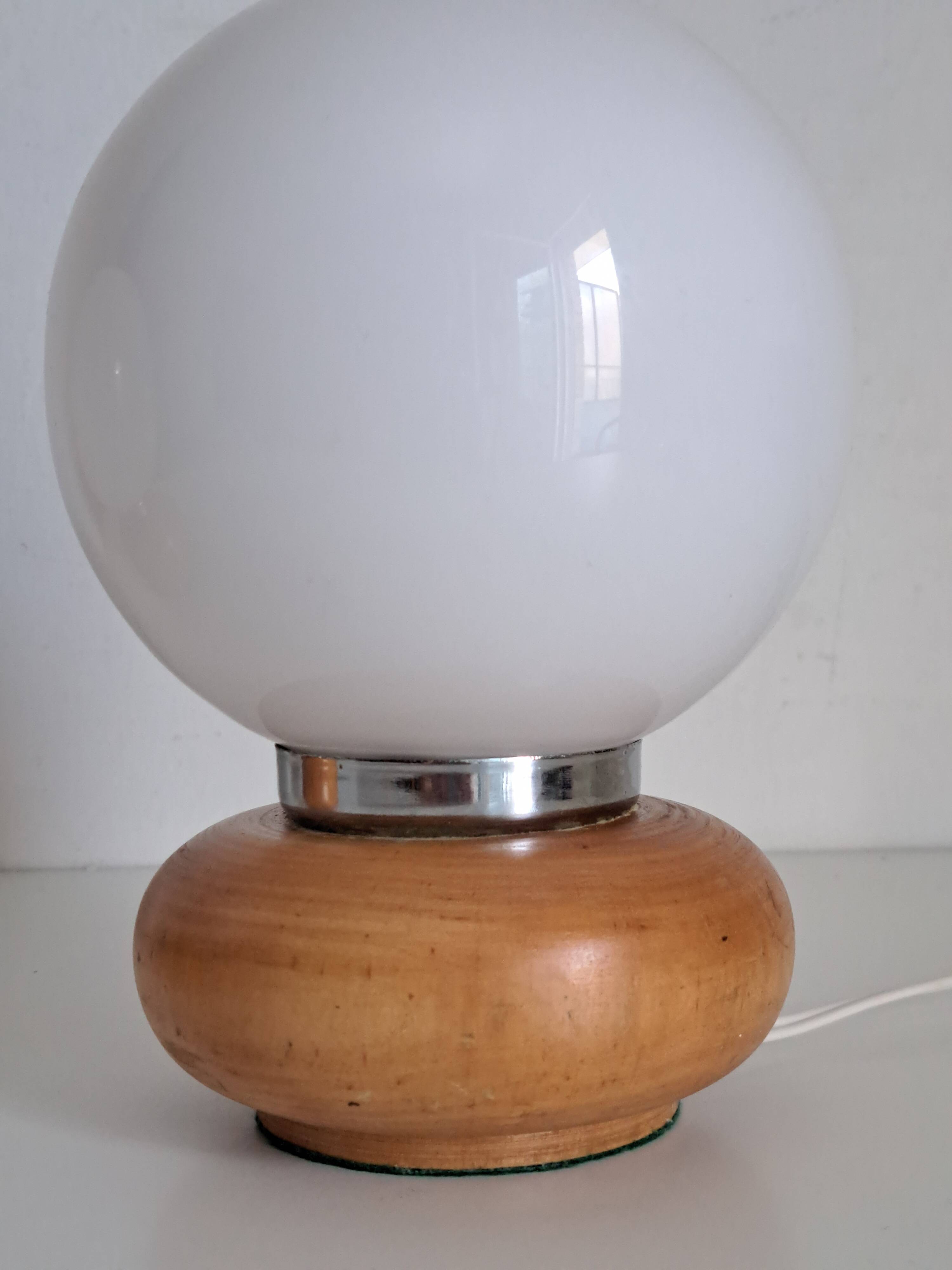 Pair of wooden bedside lamps