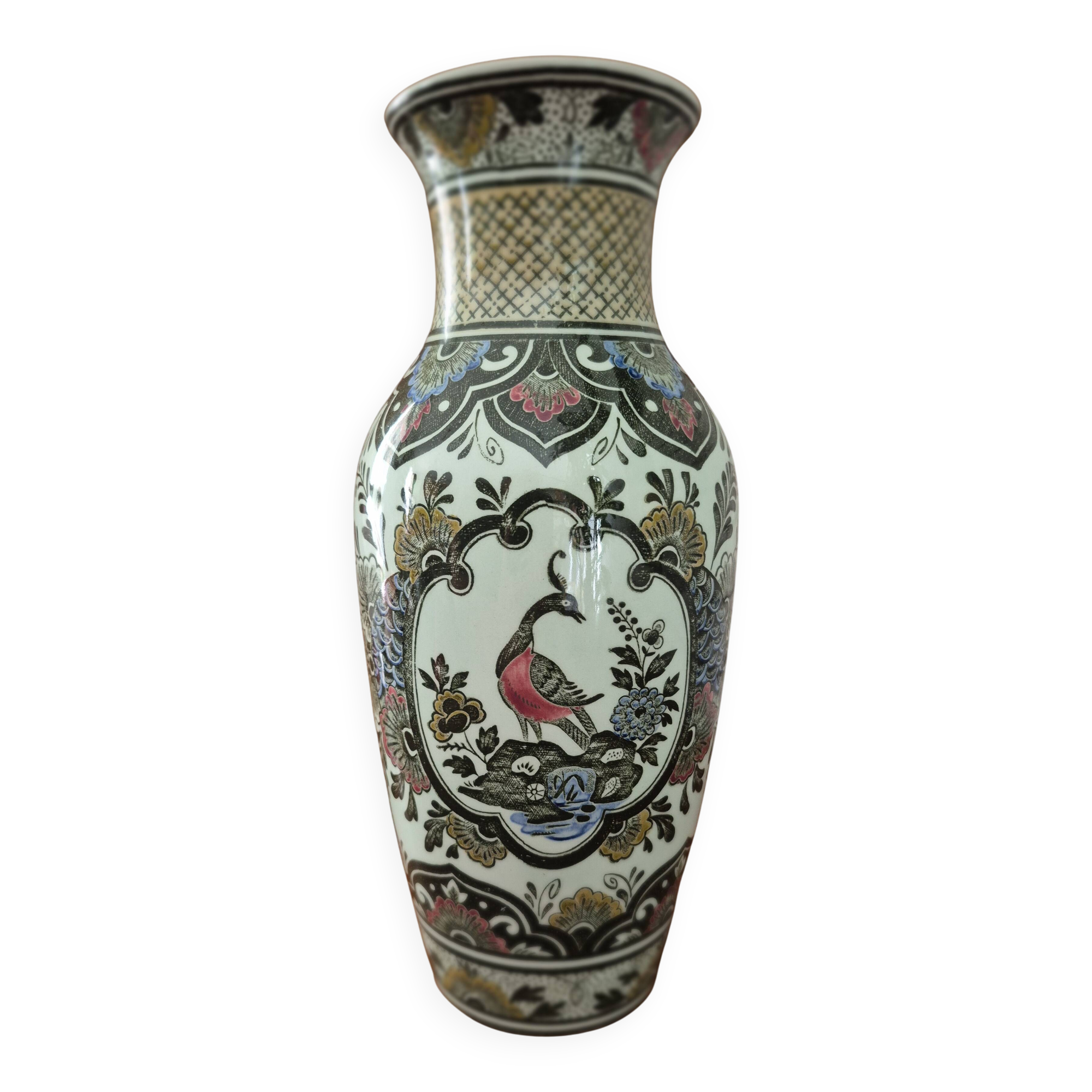 Villeroy and Boch Vintage Green Peacock Vase