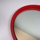Miroir mural circulaire mid-century en bois laqué rouge – années 1960
