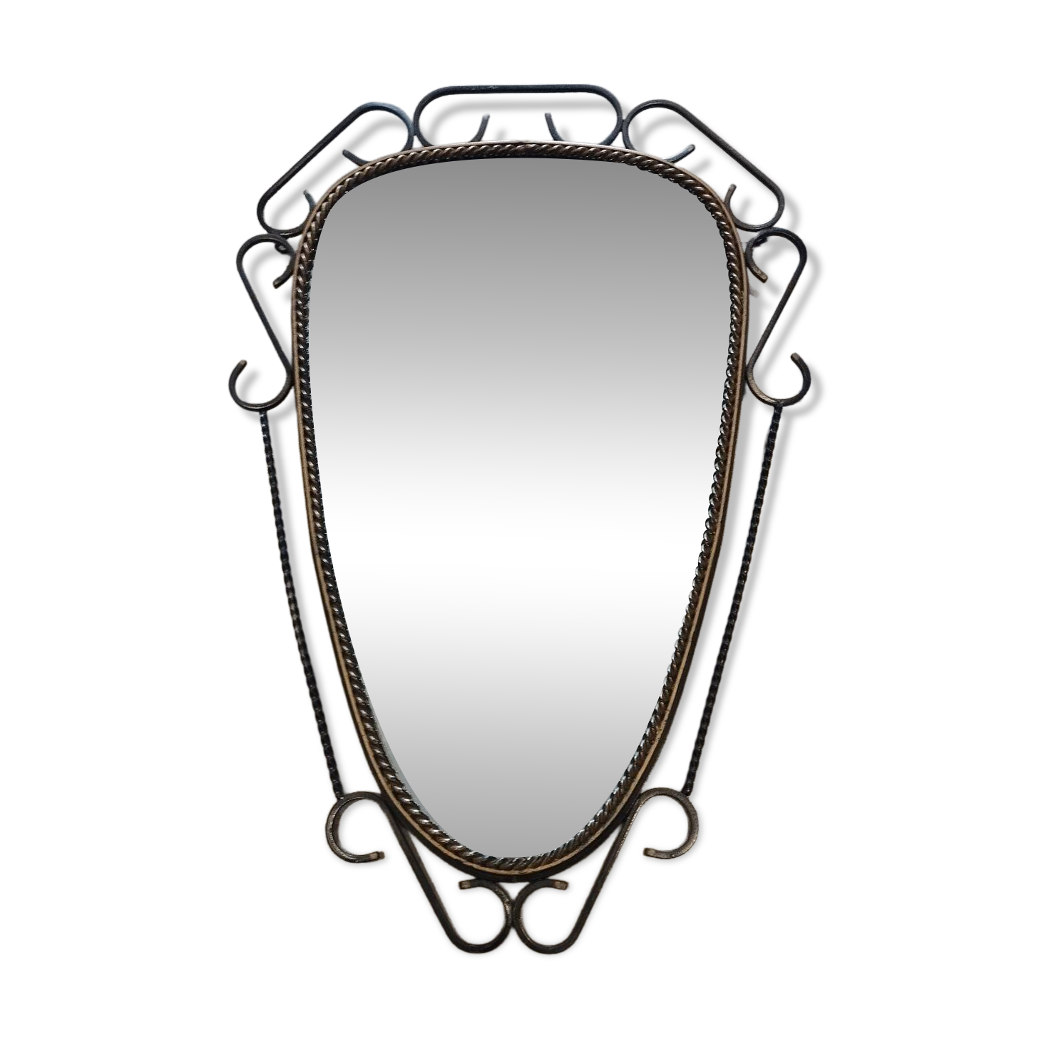 Brutalist antique mirror, sixties era.
