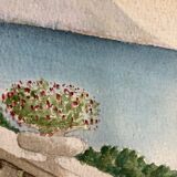 Watercolor seaside landscape recto/verso