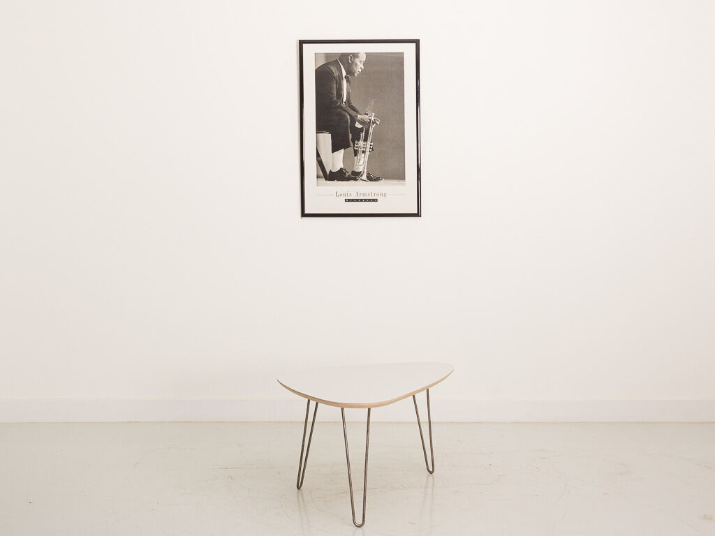 Coffee table classic format light gray laminate (95x63cm)