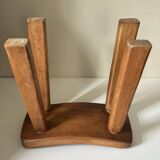 Vintage solid elm stool from the 70s