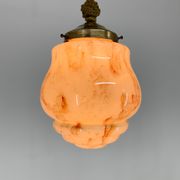 Art Deco Marble Glass Pendant Lignt on Original Rope