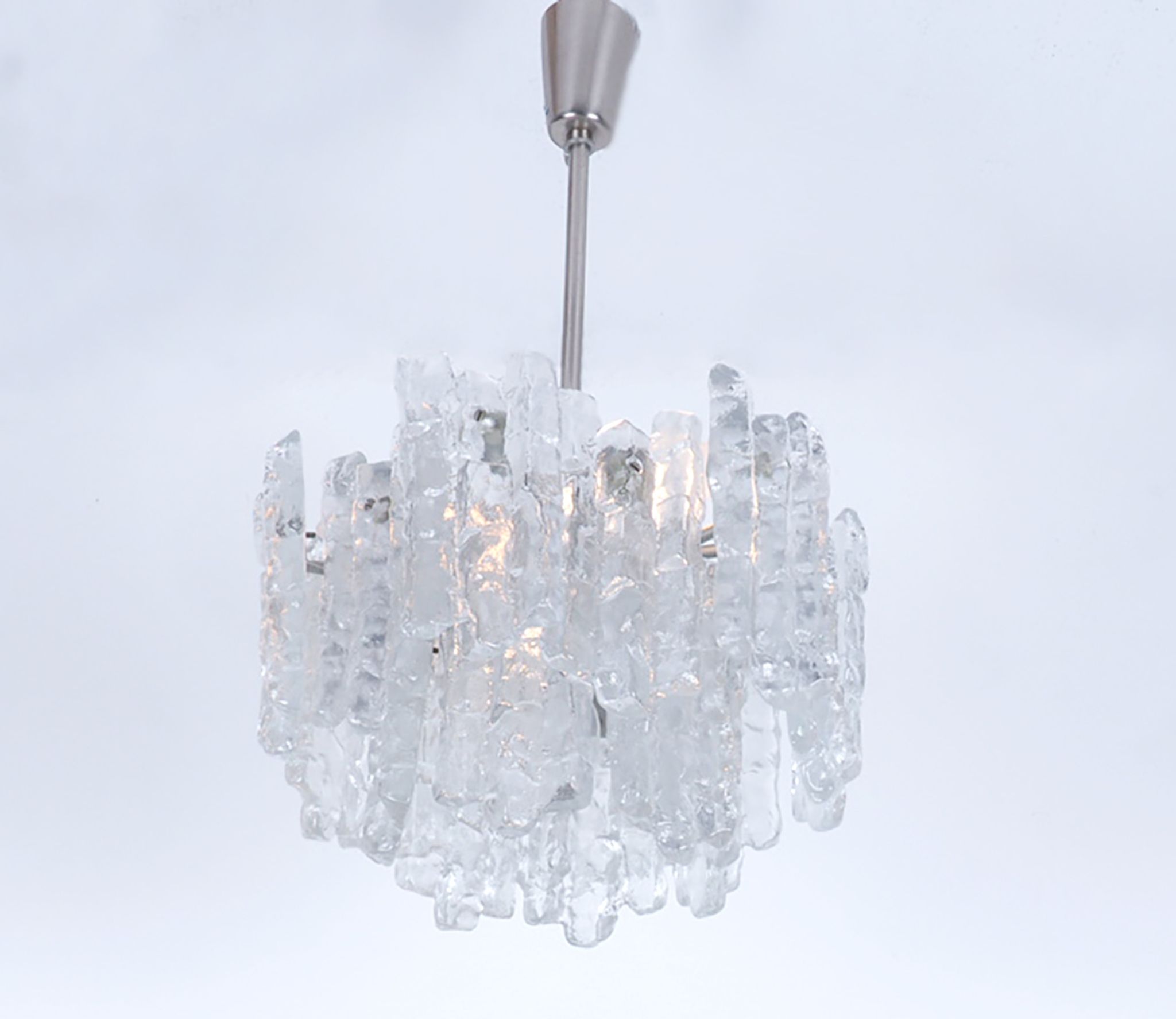 Ice Glass Chandelier by J. T. Kalmar for Kalmar Franken KG, 1960s