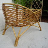 Cradle rattan basket