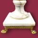 Pair of elegant antique lamp bases in alabaster and gilt brass