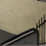 Oil painting on canvas "The Farm" Franco Prayer (1924) 60x50 cm