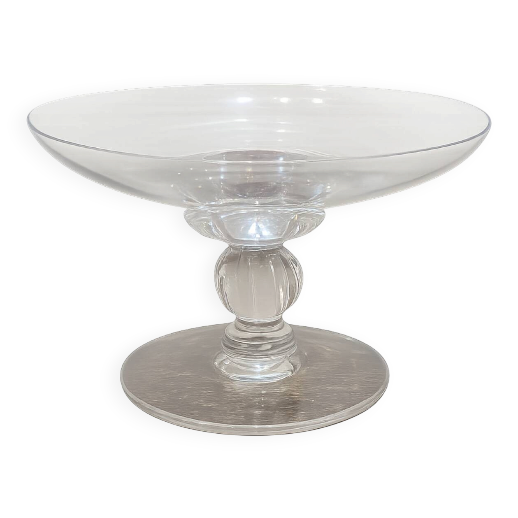 Footed coupe Daum France in signed crystal – Vintage centrepiece