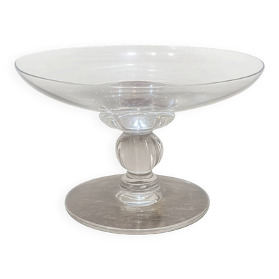 Coupe sur pied Daum France en cristal signé – Centre de table vintage