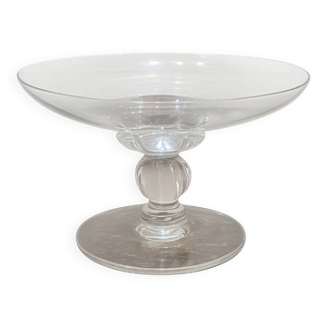 Footed coupe Daum France in signed crystal – Vintage centrepiece