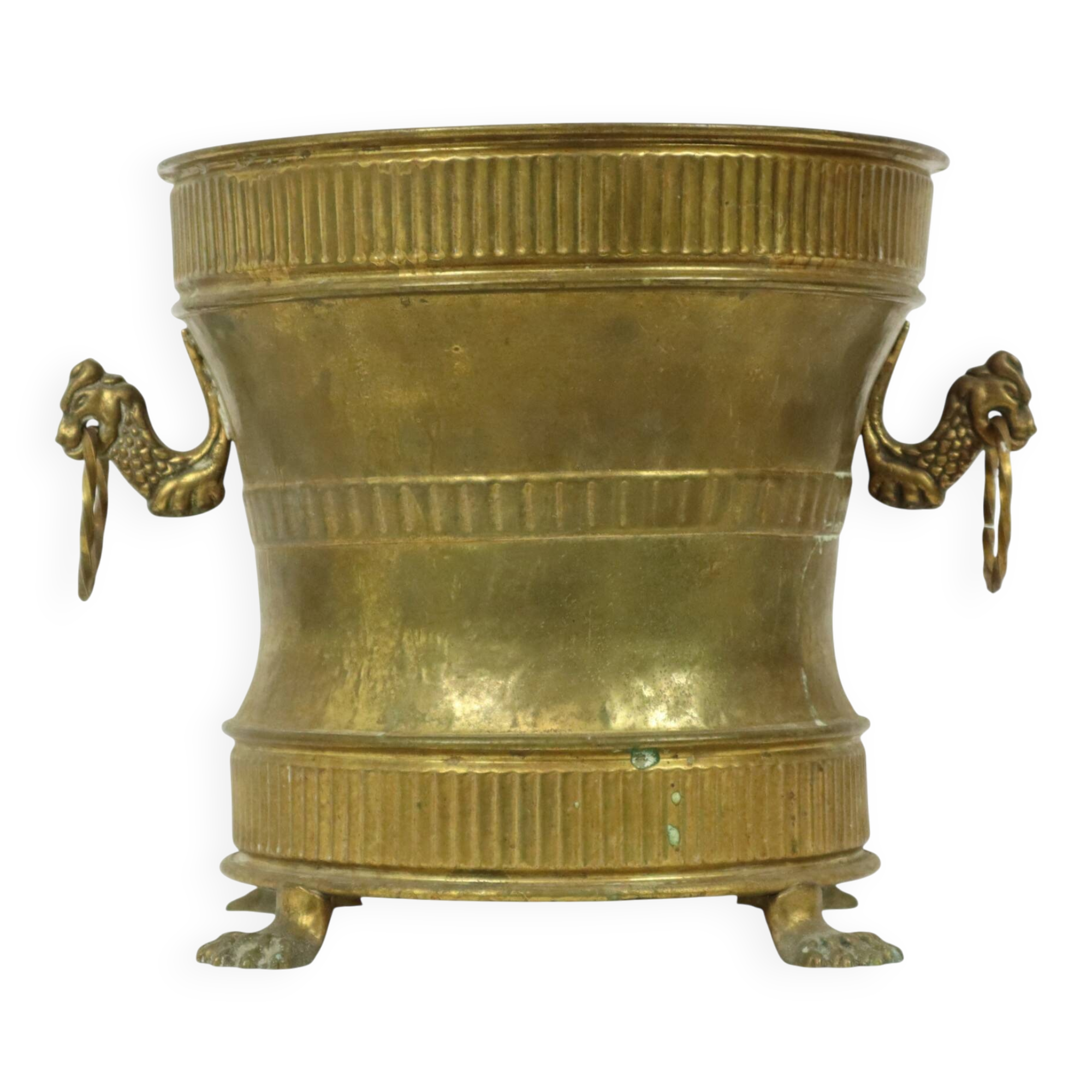 Old Brass Flower Pot Jardinière Mécap Belgium