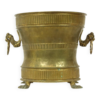 Old Brass Flower Pot Jardinière Mécap Belgium