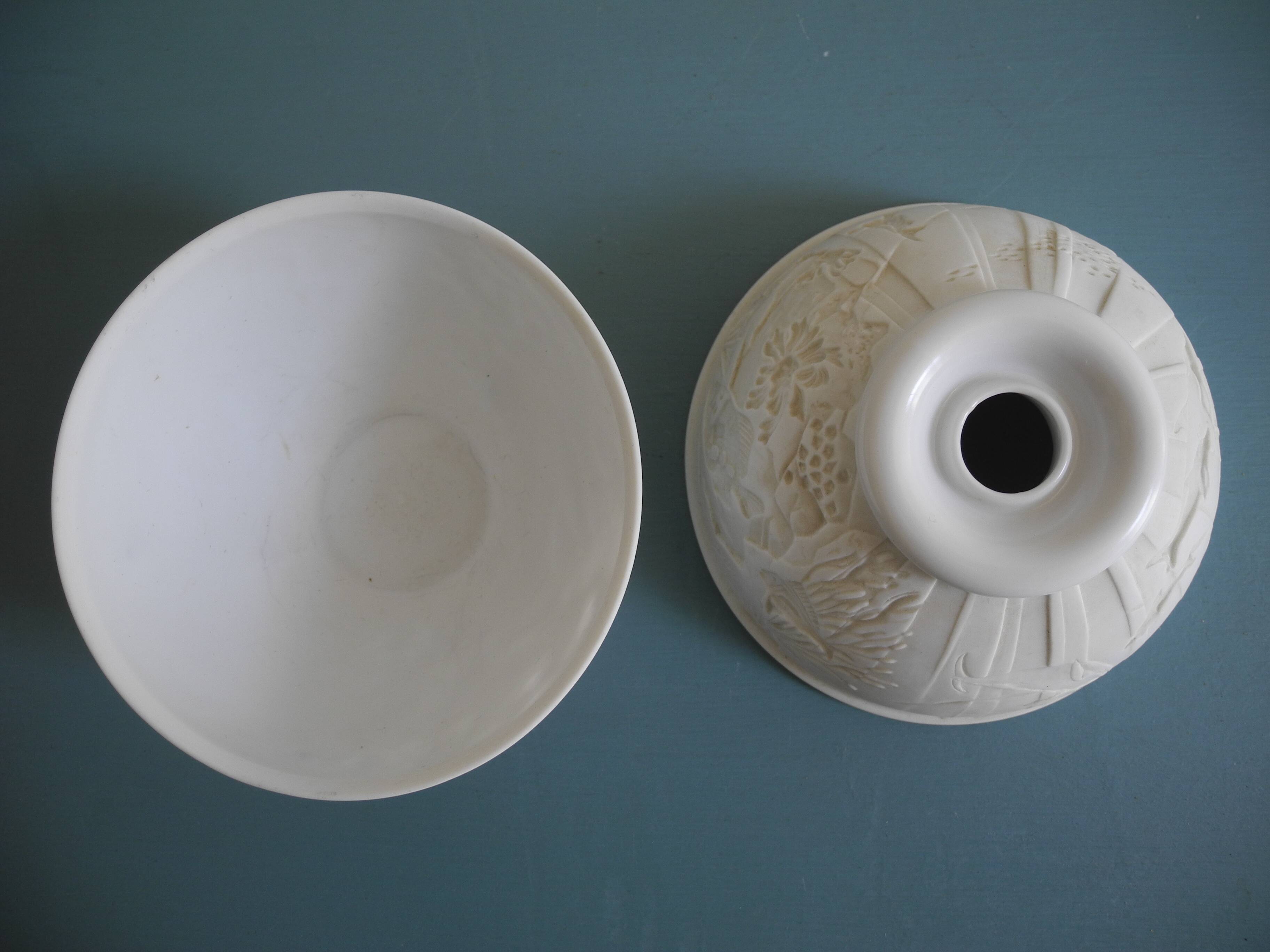 old Limoges Deshoulières porcelain tealight holder