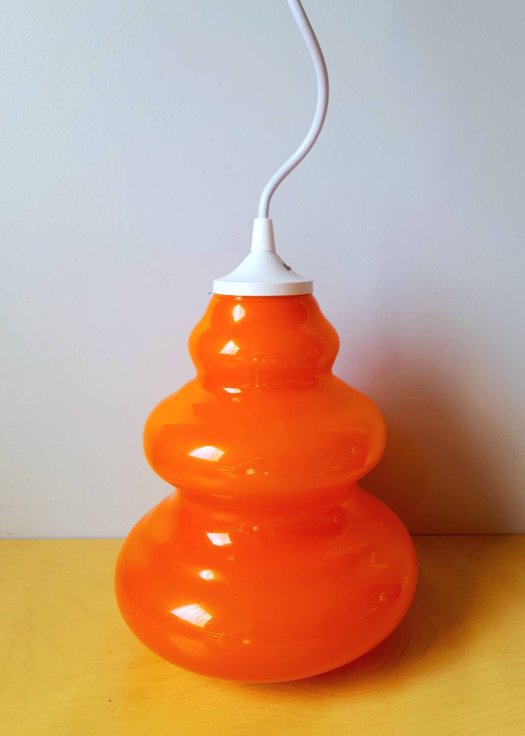 70s orange opaline pendant light