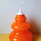 Suspension en opaline orange 70s
