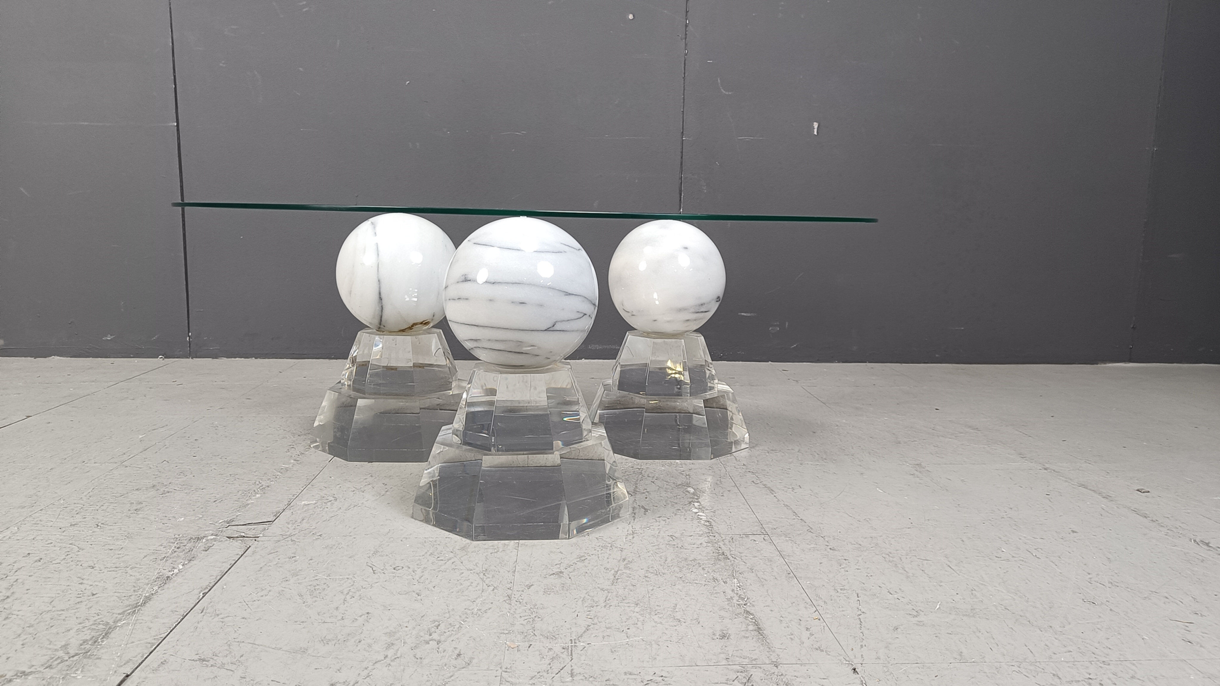 Marble sphere coffee table by Roche Bobois, 1980s