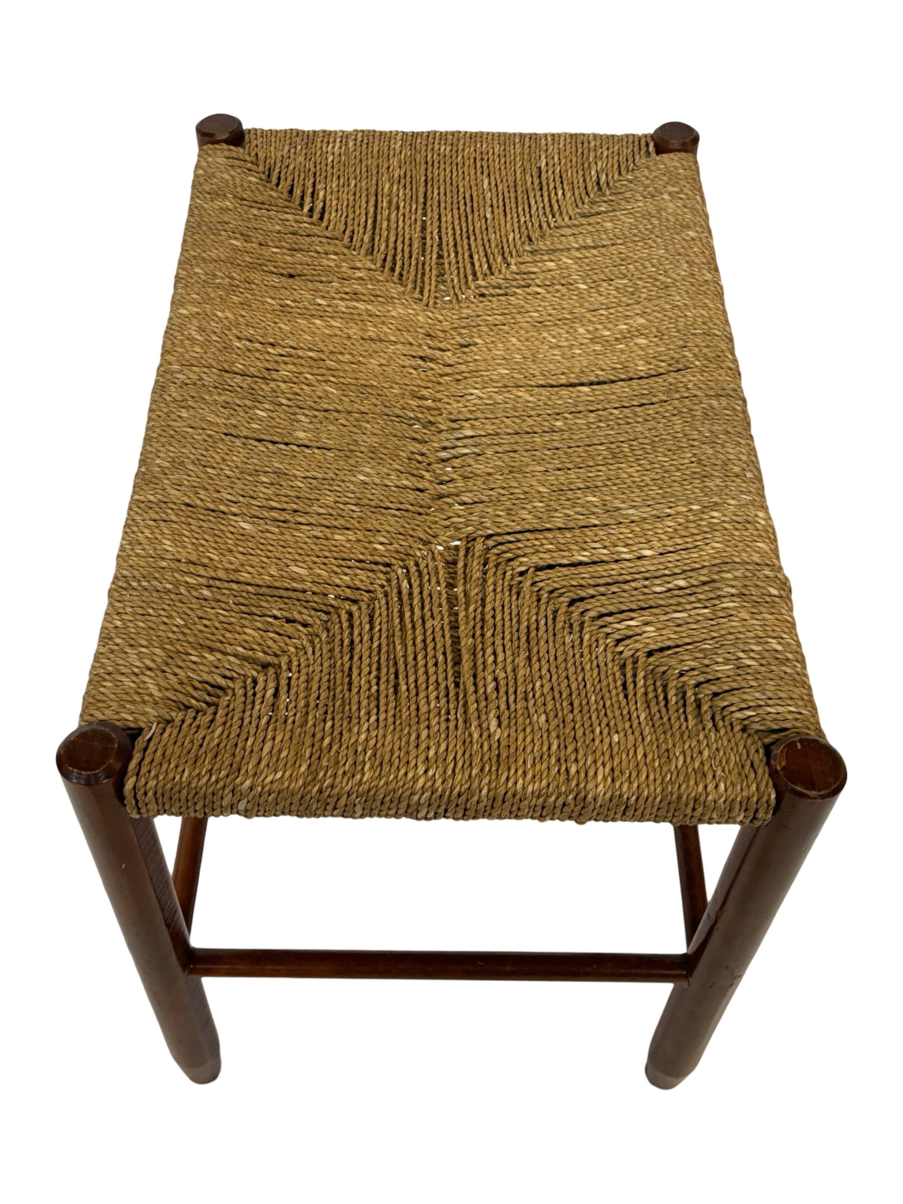 Vintage Stool Danish Papercord Rope Stool Mid Century Ottoman