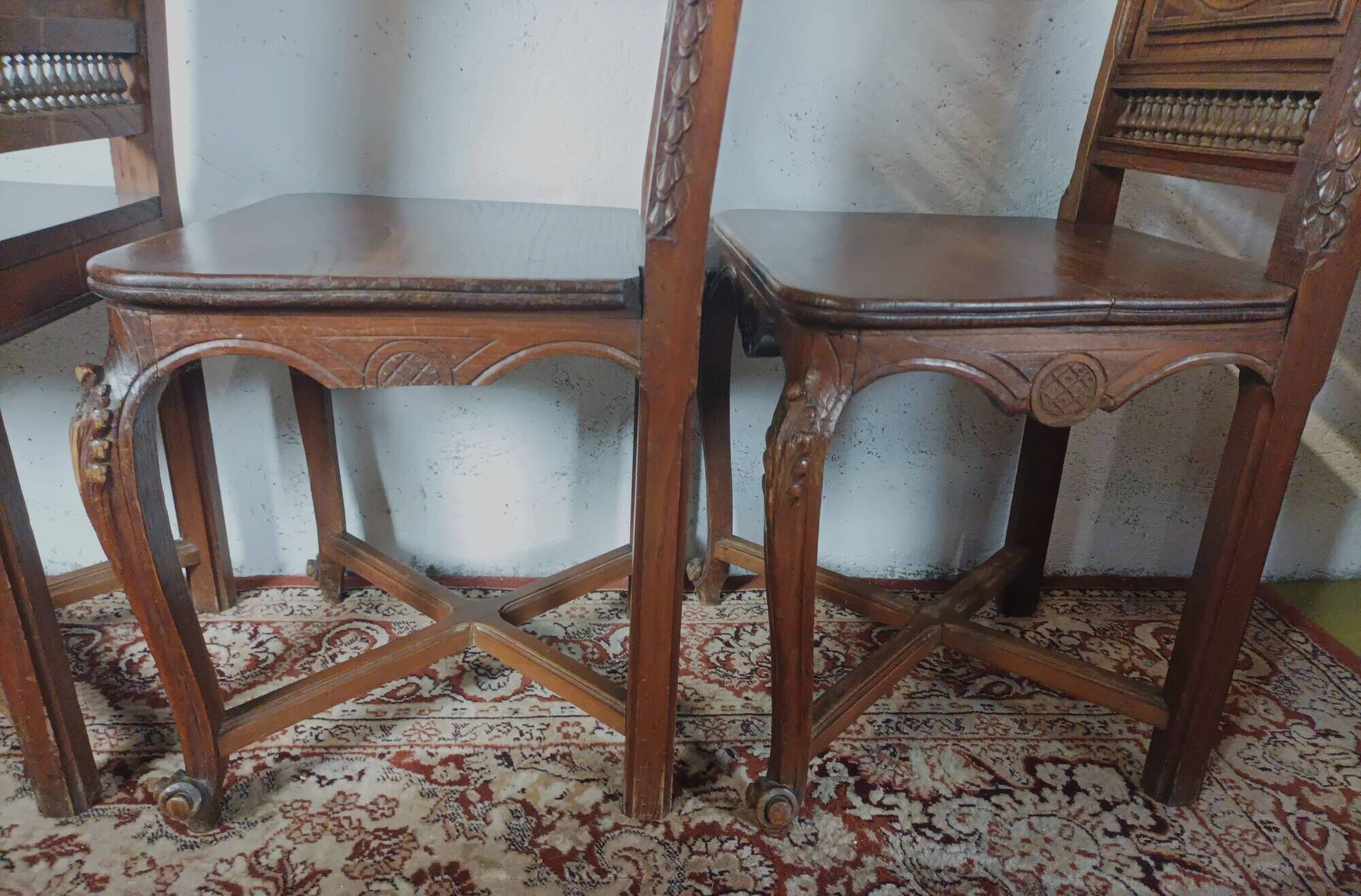 Set of 6 Art Deco oak chairs