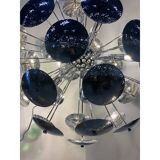Lustre spoutnik contemporain italien en laiton fait à la main