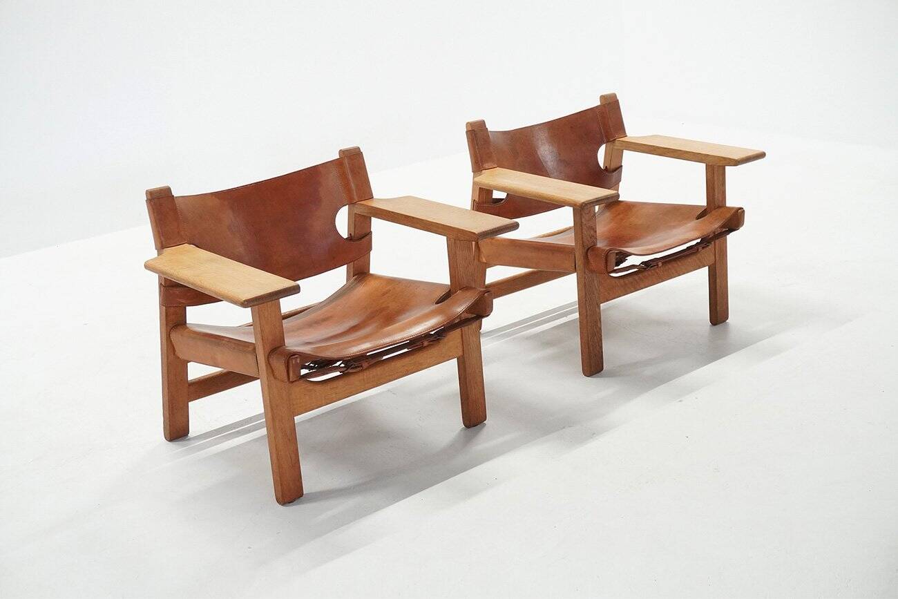 Vintage Danish Chairs by Børge Mogensen for Fredericia, 1970s, Set of 2