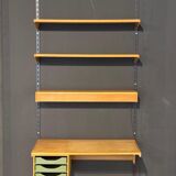 Vintage bookcase | Desk | With lighting | Kai Kristiansen | Wall shelves | Oak