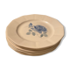6 plates blue rose décor Digoin sarreguemines