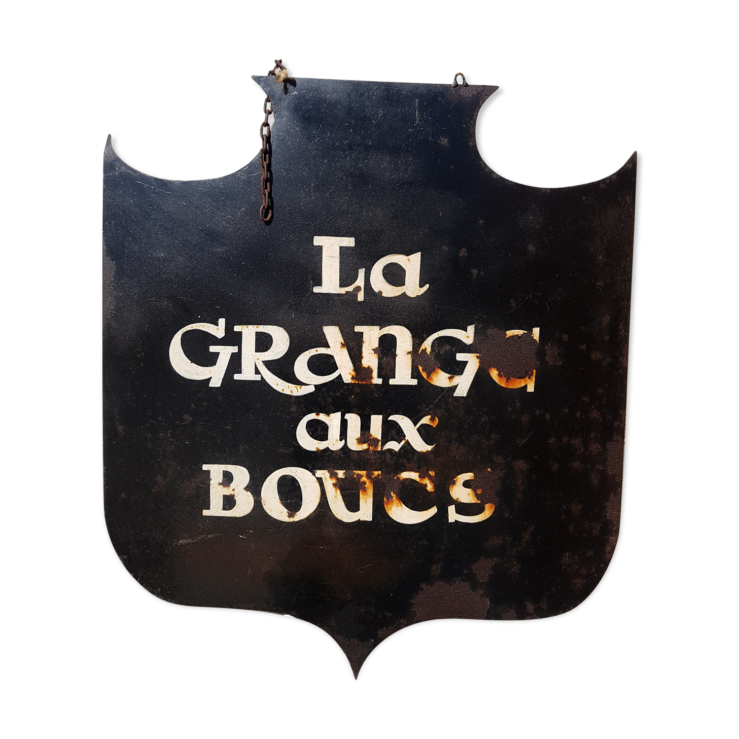 Ancienne enseigne blason la grange aux boucs