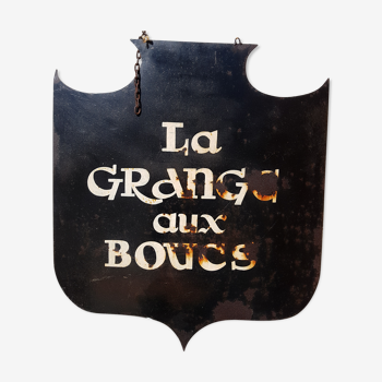 Ancienne enseigne blason la grange aux boucs