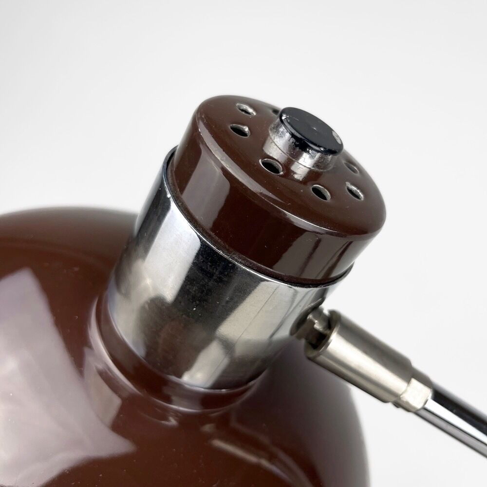 Desk lamp chrome and metal vintage chocolate