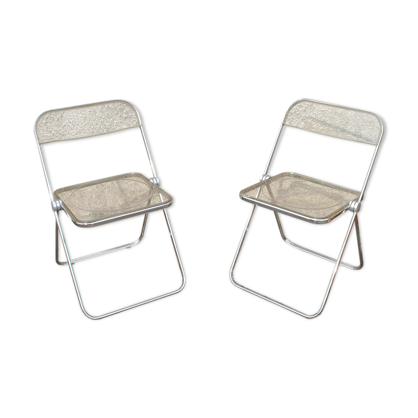 Set of 2 vintage DESIGN PLIA chairs by Giancarlo Piretti for Castelli Italy 1960s